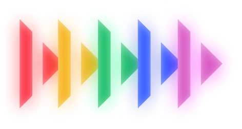 Colorful geometric play button logo